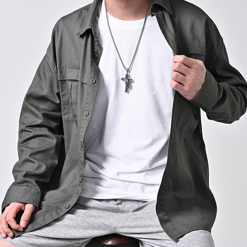 60cm European and American hip-hop retro pendant necklace with high quality and texture, suitable for both men and women