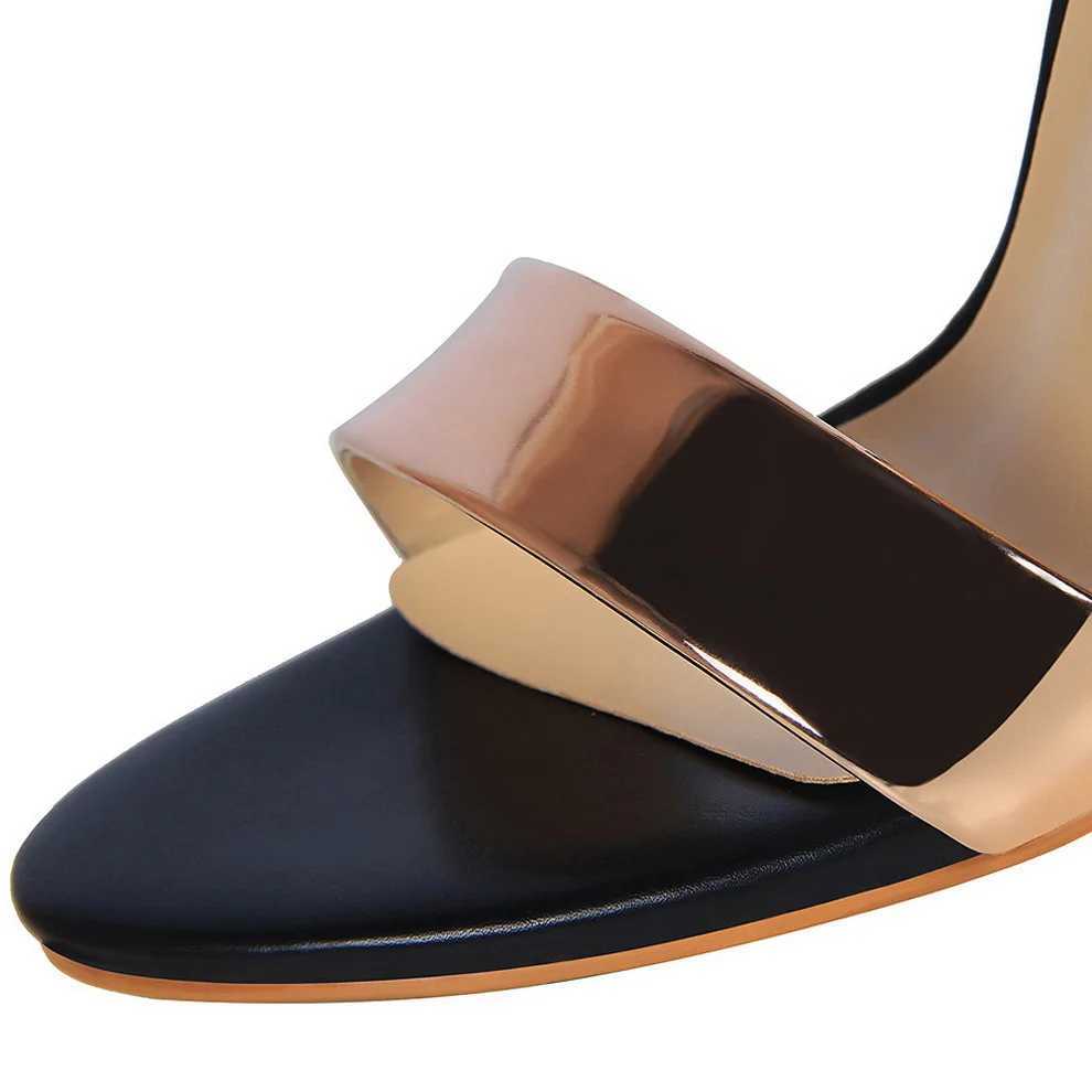 Summer Women 11cm High Heels Sandals Women Open Toe Fetish Heels Lady Wedding Bridal Gladiator Nightclub Champagne Gold Shoes W250514