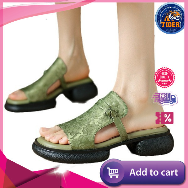 Ddmytiger China Chic Style Open Toe Thick Soled Sandals For Women Wearing Flip Flops In The Summer Of New Chinese Muffin Slippers Outdoor Shoes