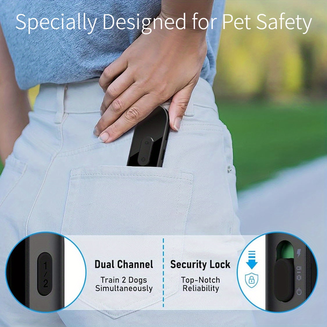 2000FT Rechargeable Dog Training Collar - Waterproof Electric Dog Shock Collar with Remote Range, 3 Training Modes for 5-120lbs Small Medium Large Dog