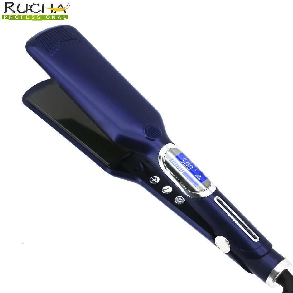Professional Hair Titanium Plate Fast Heat Up 500F Flat Iron 2 In 1 Straightener And Curler Styling Tool