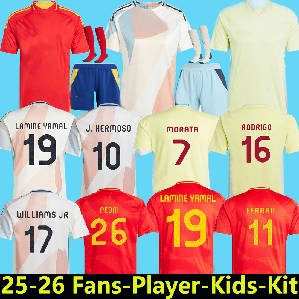 LAMINE YAMAL 24 25 26 Spain soccer jerseys PEDRI 2025 2026 Espana MORATA CARVAL fans Player football shirt men woman kids kits OLMO FERRAN RODRIGO WILLIAMS JR888