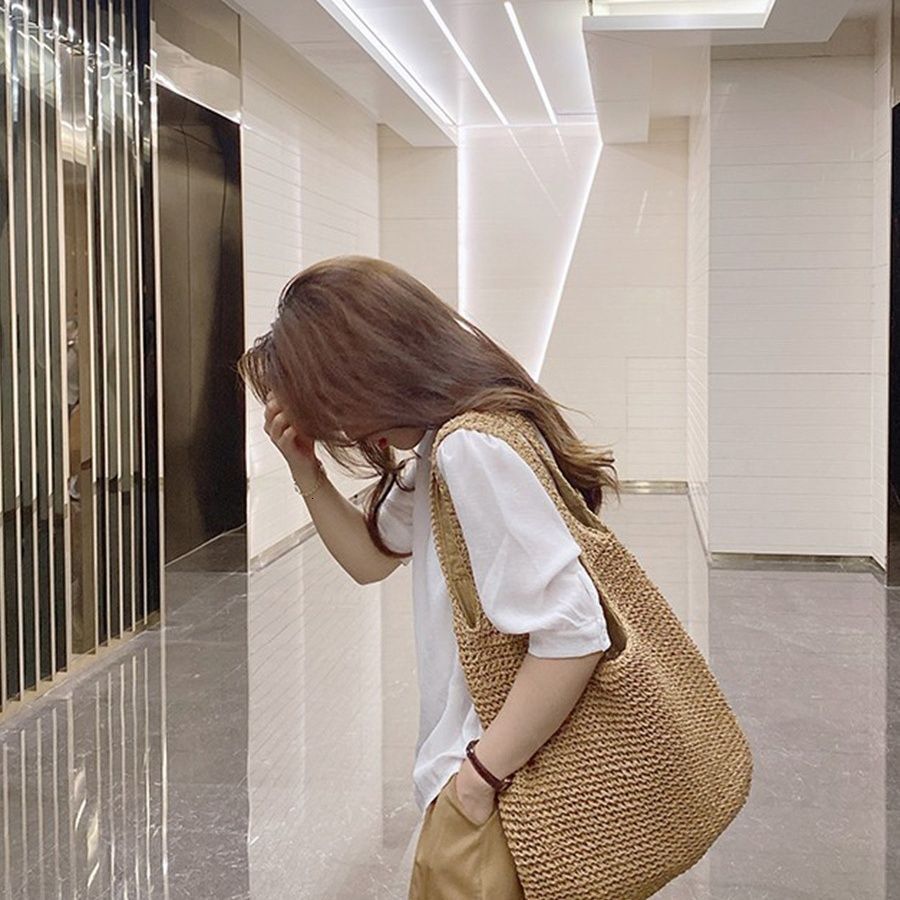 Free shipping 2025 new designer bag Straw for women summer versatile casual shoulder forest series handmade woven bag, large capacity beach