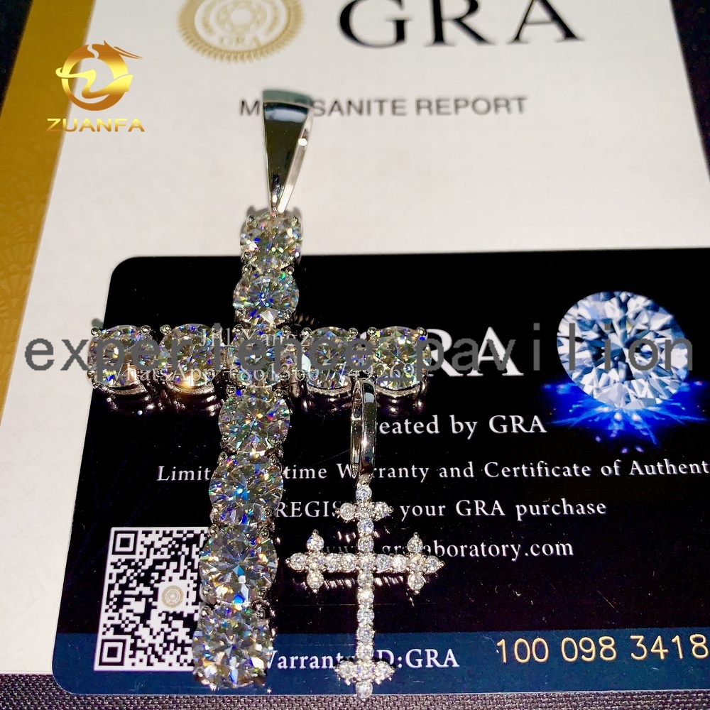 Ready Stocks Tiny Cross Pendant Religious Jewelry Moissanite Pendants Iced Out Diamonds Custom Moissanite Pendant