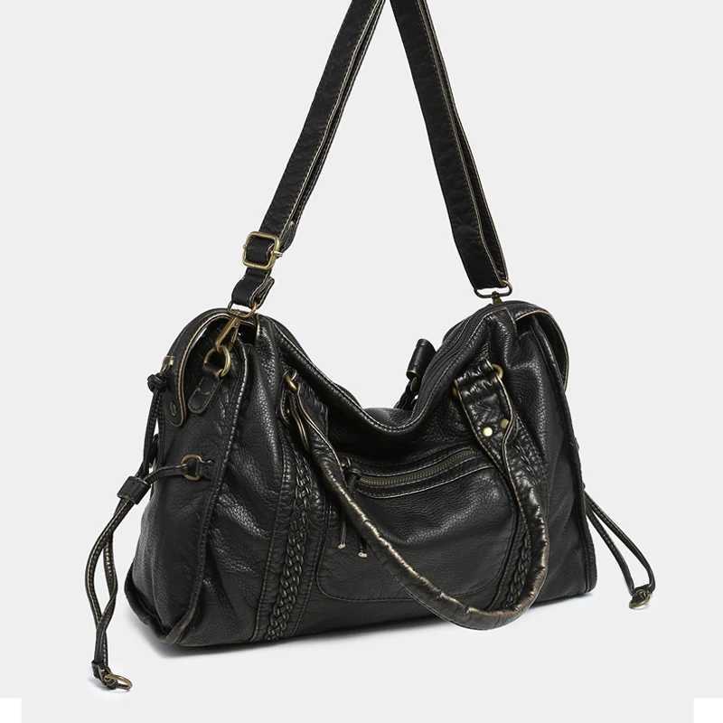 Vintage Large Capacity Tote Bag Wen Handbags Wed Soft Pu Leather Shoder Crossbody Bags Quality Motorcycle Bag Z250514