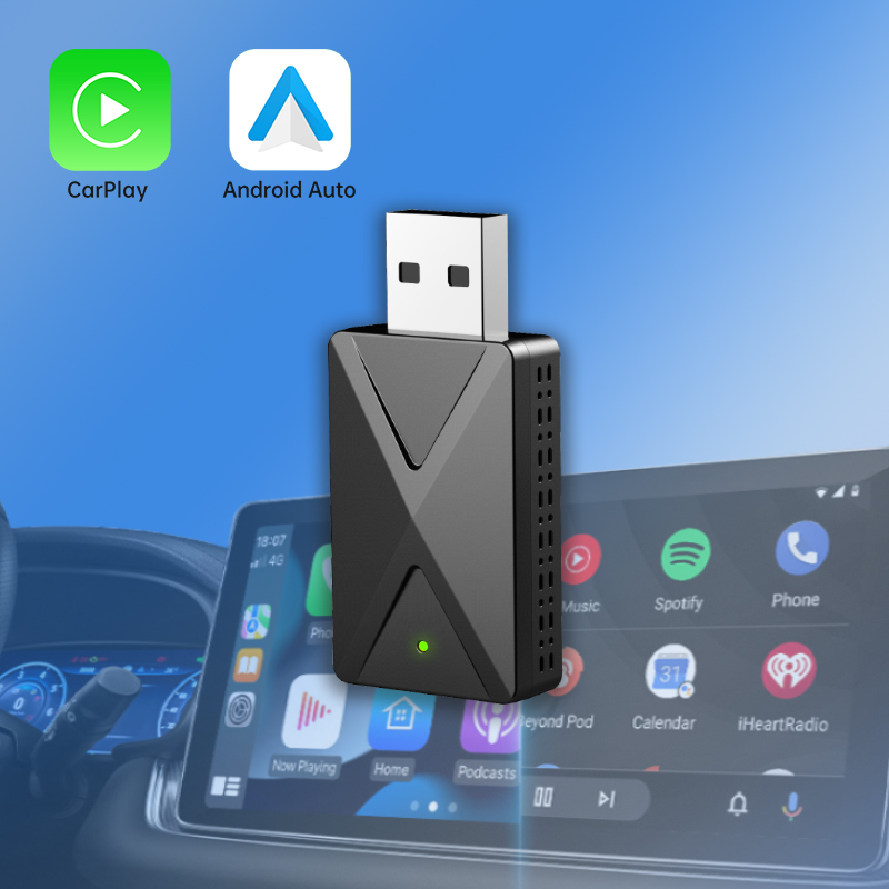NEW Wireless CarPlay Android Auto Adapter Wired to Wireless 2 in 1 Mini Car Ai Box for Audi Toyota VW Peugeot plug and paly