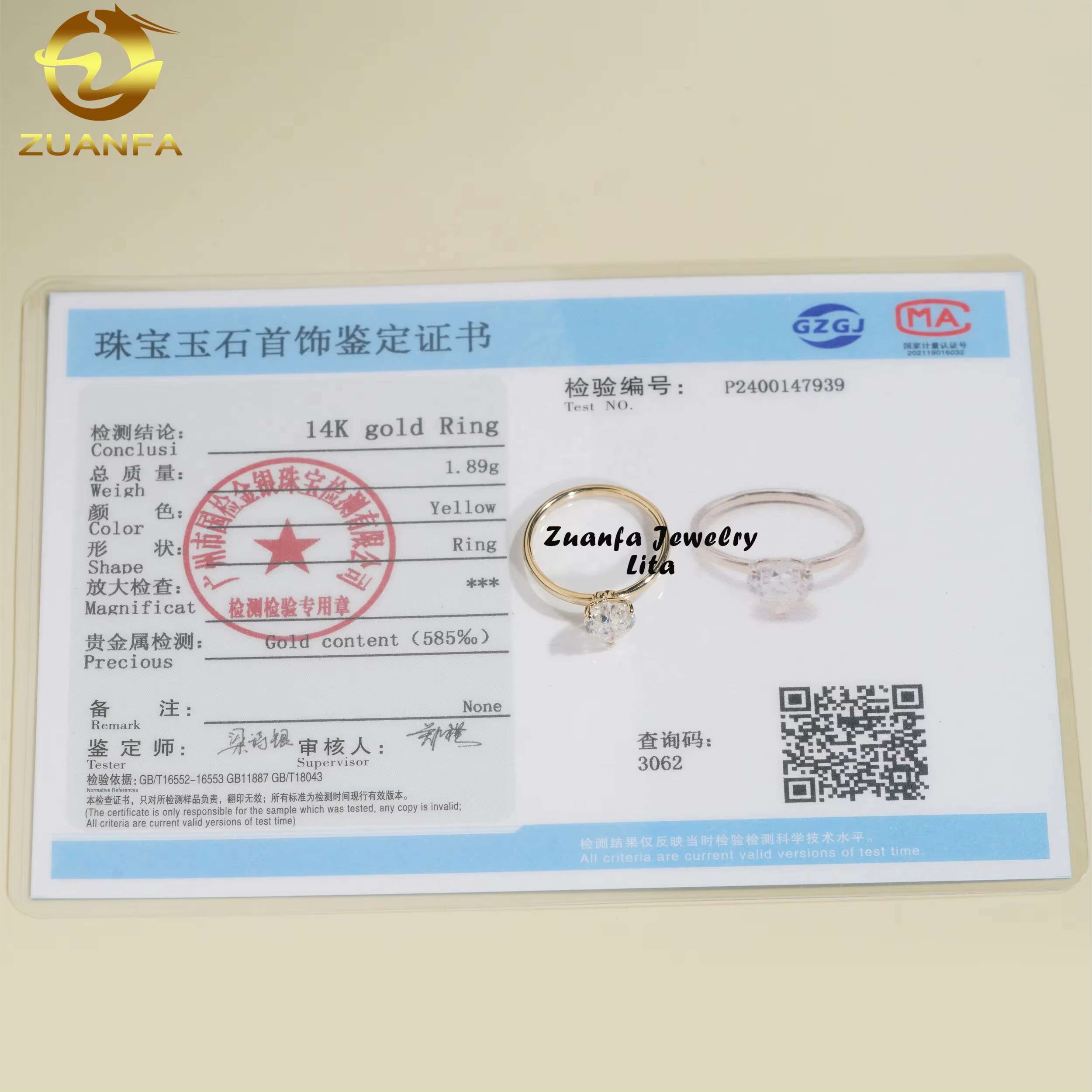 Factory Price 14k Solid Gold Heart Shape 1ct Moissanite Diamond Solitaire Engagement Ring for Women