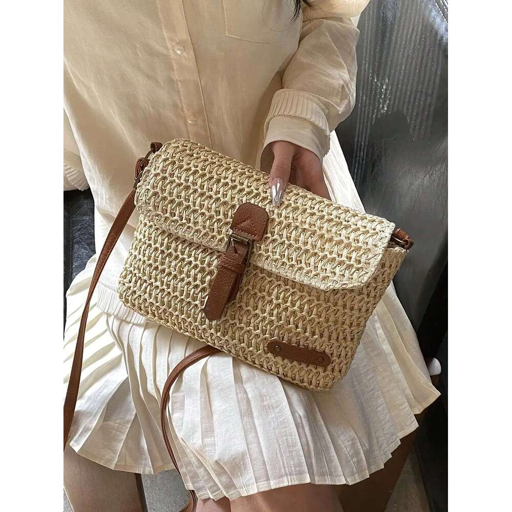 New Fashionable Trendy Vacation Casual Shoulder Crossbody Bag, Versatile And Stylish Straw Women's Bag