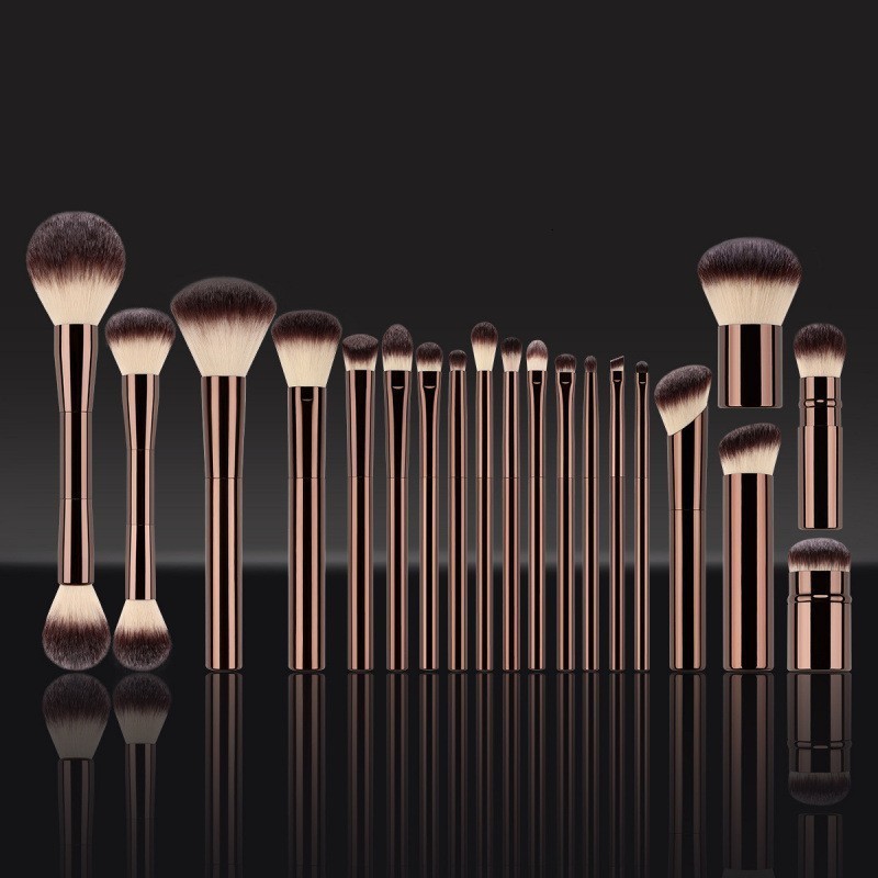 20pcs/set HG Metal Makeup Brushes set Powder Foundation Blusher Make Up Brush Kit Professional cosmetic tools Eyeshadow conceal 250326