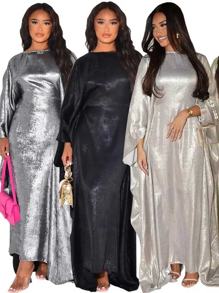 Ramadan Eid Shimmer Batwing Satin Abaya Dubai Luxury For Women Damen Muslim Kaftan Dress Ka Vestidos Robe Femme Musulmane X250514