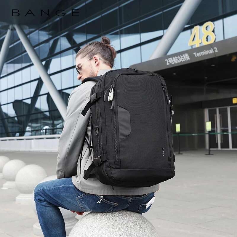 BANGE Expandable Large Capacity 15.6 inch Laptop Backpack Travel FAA Flight Approved Outdoor Bag for Men