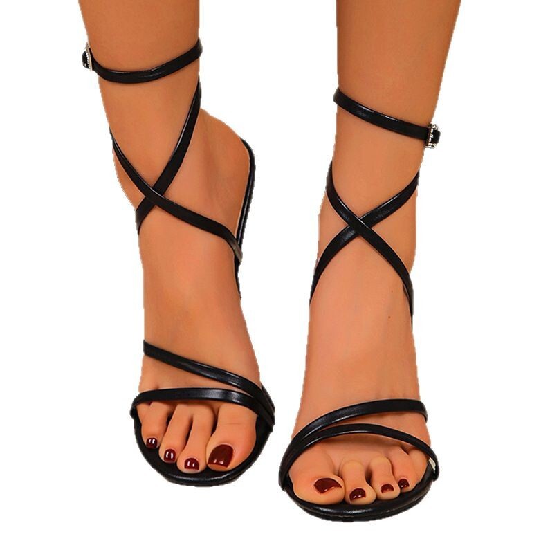 Designer sandals Summer 2025 New European and American Trade Large Fish Mouth Fashion Small Heel Buckle Comfortable Sandals Women's Wholesale