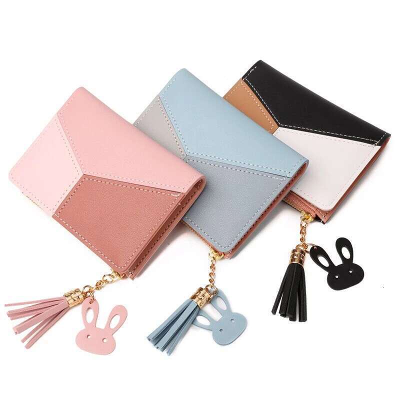 PU Women's Wallet Made of Leather Women Card Holder Foldable Portable Lady Coin Purses