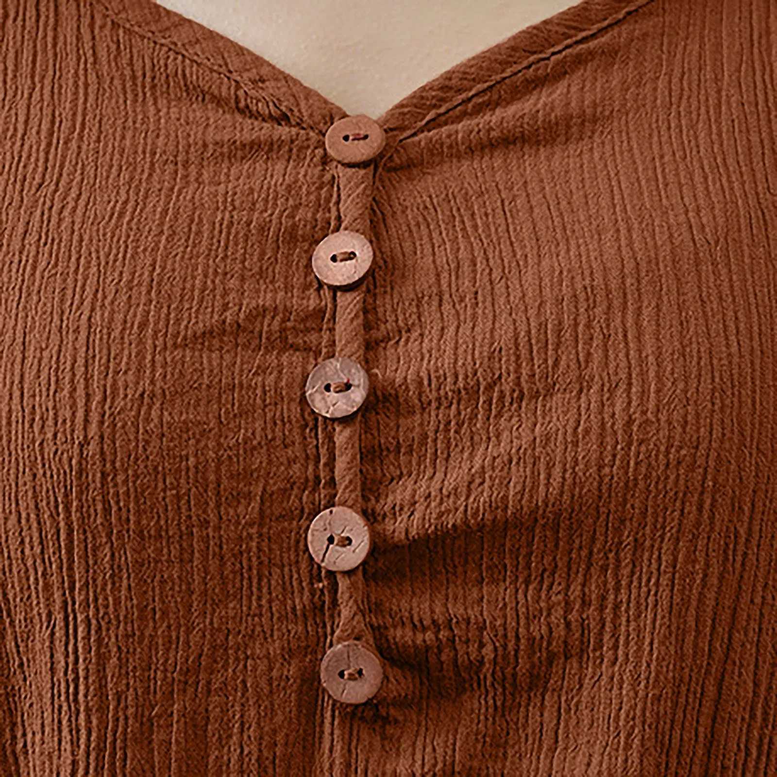 Womens Elegant Linen Ginger Dresses Bohemia Layering Vintage Long Sleeve Loose Long Dress Female Autumn DressesXJ250514