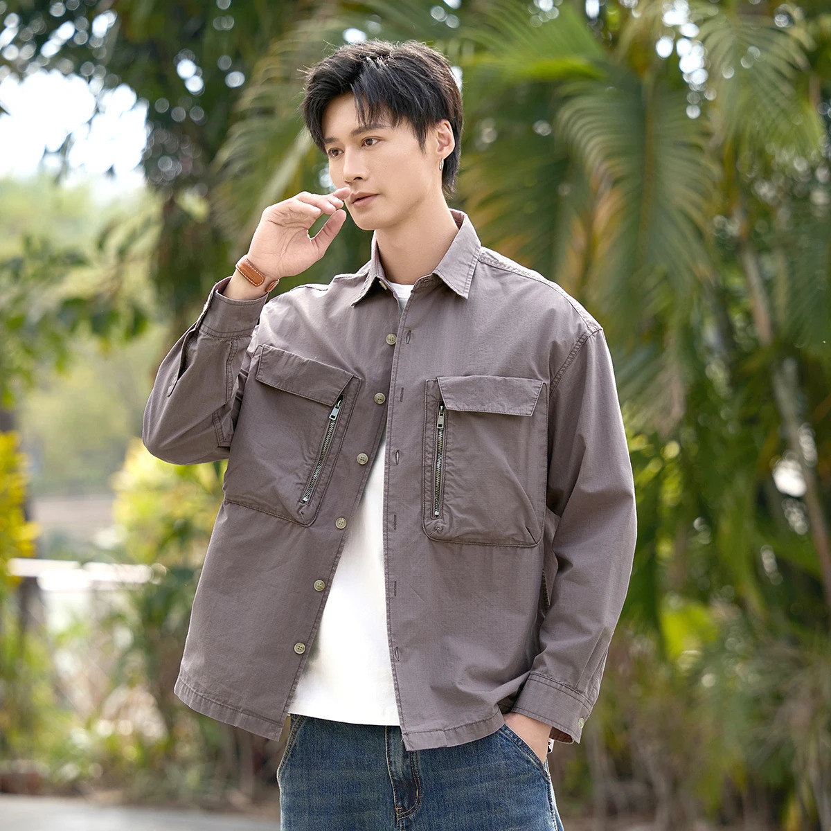 Mens Cityboy Outdoor Fashion Multi Pocket Loose Casual Long Sleeve Product Shirt Harajuku Street Clothing Oversized Techwear 250506Z