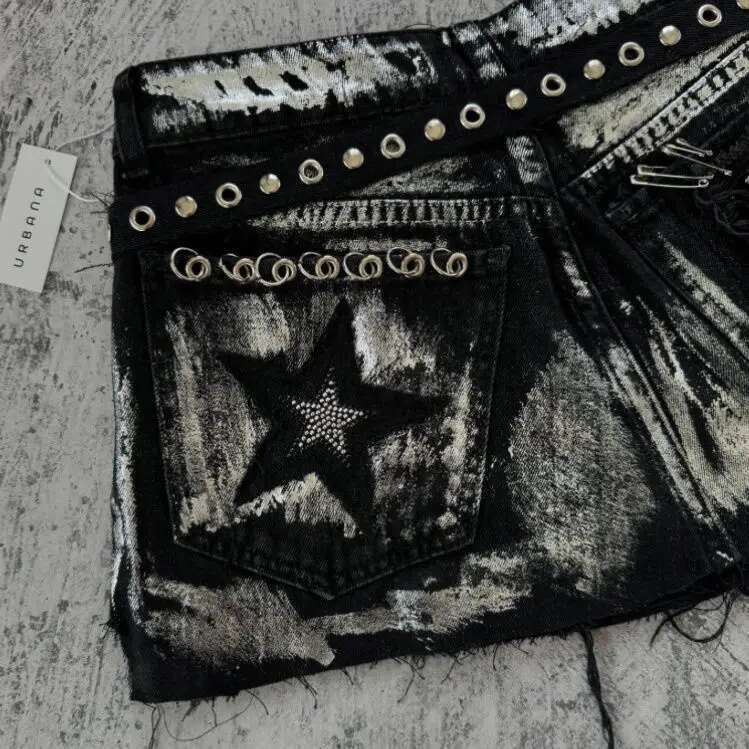 American High Street Star Embroidery Spice Girls Mini Summer New Fashion Trendy Denim For Women Jeans Y2k Skirt