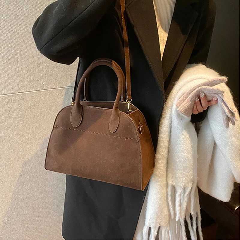Suede Tote Bag for Wen Wens Suede Purse Vintage Top Handle Bag Women Shoder Sahel Work Leather Bag Z250514