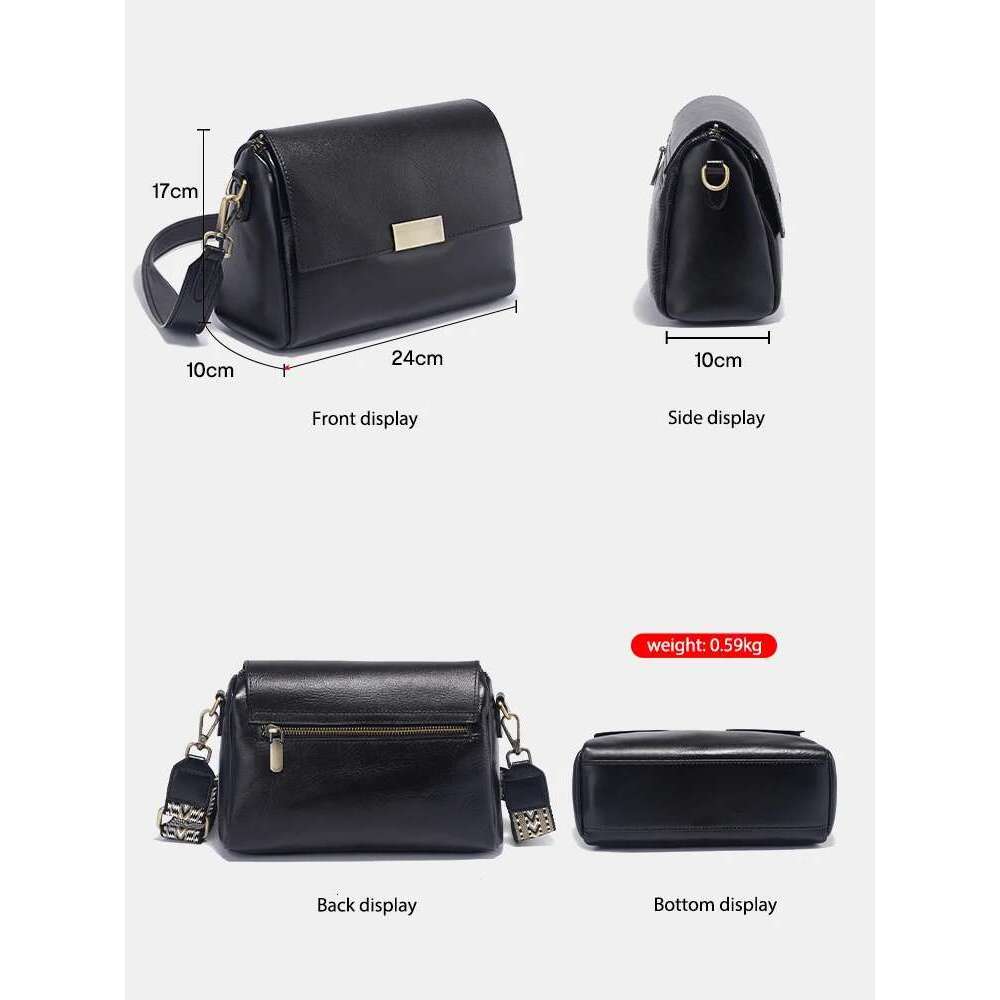 Zency Genuine Leather Vintage Designer Handbag For Women Large Capacity Shoulder Brown Crossbody Flap Bag Zip Purse Sac