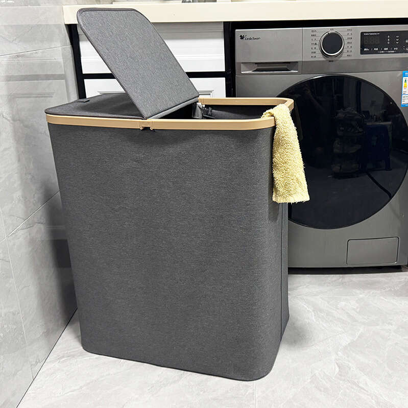 Oxford cloth double open lid dirty clothes waterproof large capacity plastic laundry beverage bottle recycling basket