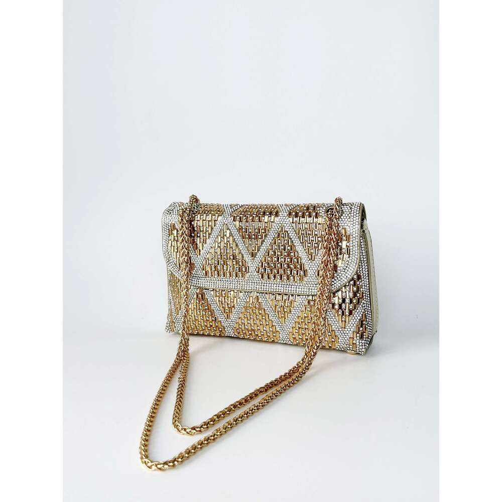 2024 Hot Selling Chain Dinner Designer Shoulder Bag Gold Clutches Women Glitter Tail Party Bag