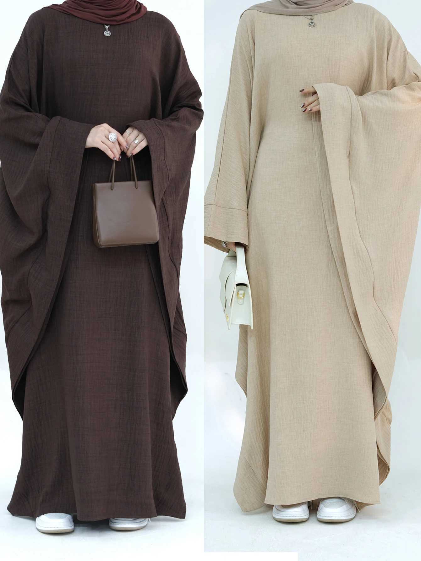 2025 Dubai Eid Ramadan Kaftan Batwing Slve Prayer Robe Abaya Muslim Casual Dress Elegant Modest Women Clothes Female Musulmane X250514