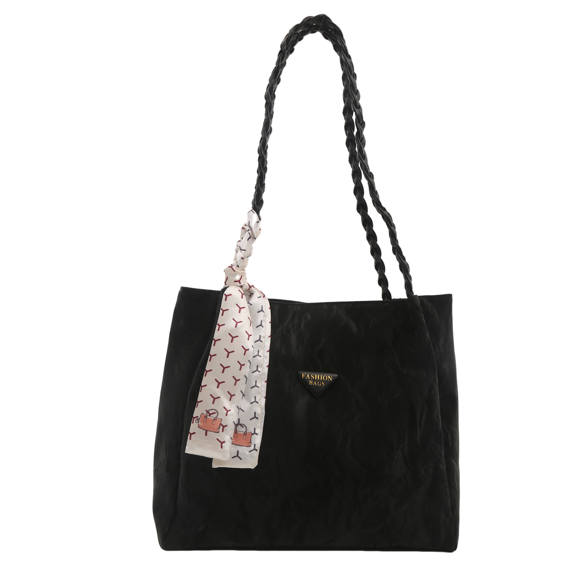 Free Delivery Designer Bag Hand Women's 2025 Korean Edition Simple Texture Solid Color Fashion Trend Silk Scarf Versatile Single Shoulder Tote Ba