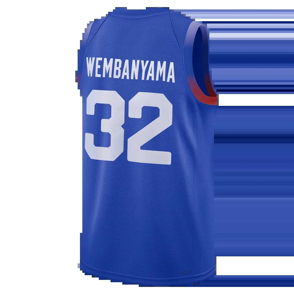 Basketball Jerseys 2024 France 34 WEMBANYAMA Jersey Sewing Embroidery Cheap High Quality Outdoor Sportswear Light Blue