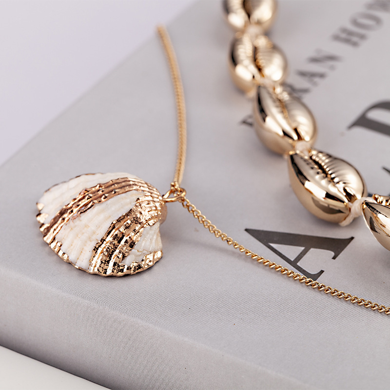 Electroplated tooth shell wax wire chain exquisite artificial necklace for direct sale