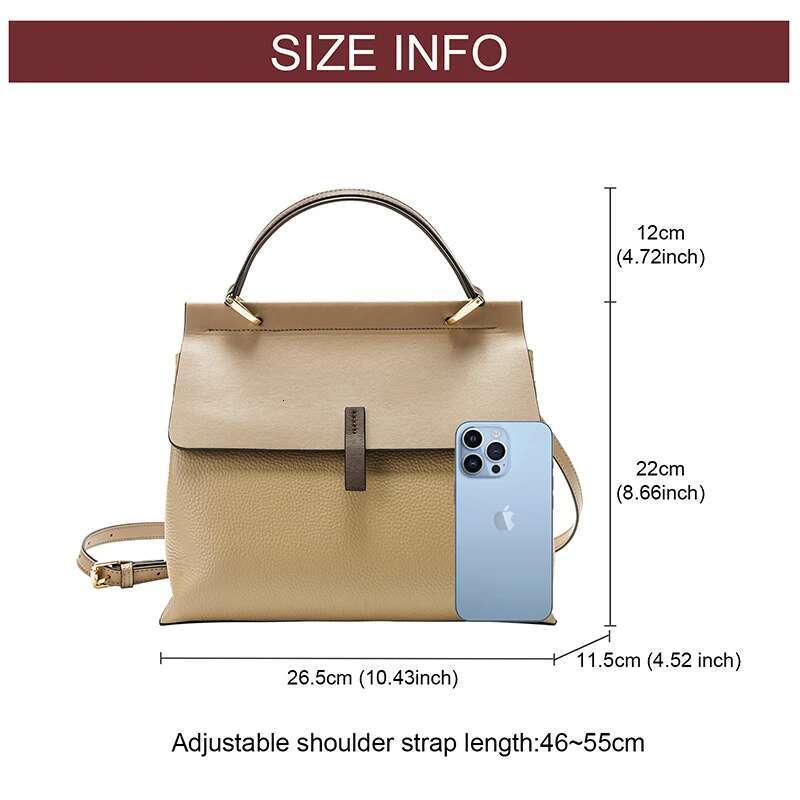 LAORENTOU Women Genuine Leather Shoulder Bag Simple Handbag