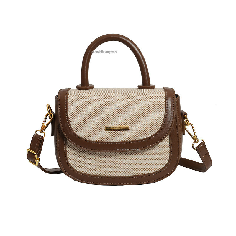 2025 Free Shipping Designer Bag Women's Handheld Fashion Color Contrast Splicing Single Shoulder Crossbody Bag Square Flip Bag Daily Portable Mak