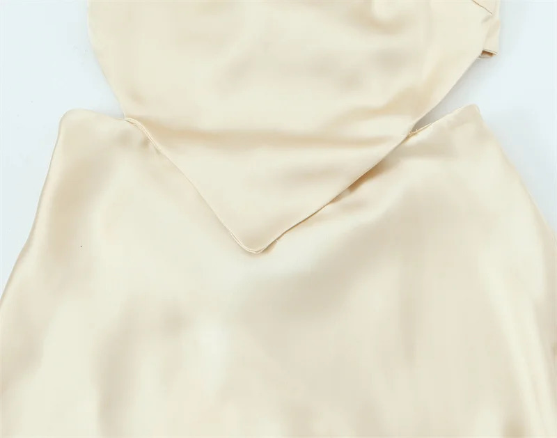 Womens Dress Spring Silk Satin Texture Long Sexy Suspenders Tie Decoration the Back Elegant temperament 2896331 250514
