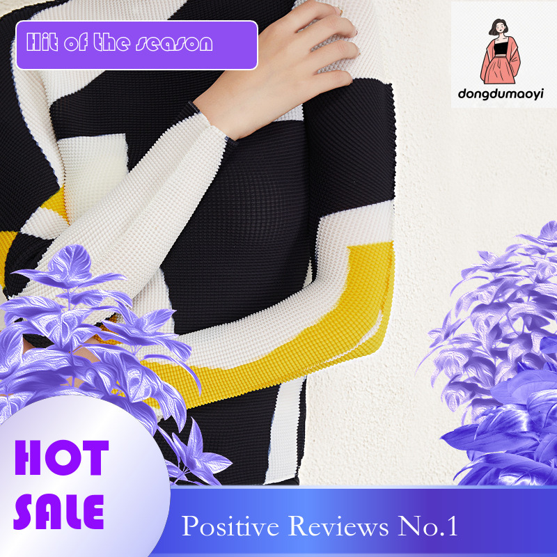dongdumaoyi Miyake top in autumn and winter, niche design, versatile, slimming, long sleeved, high-end, pleated fashion, base t-shirt for women