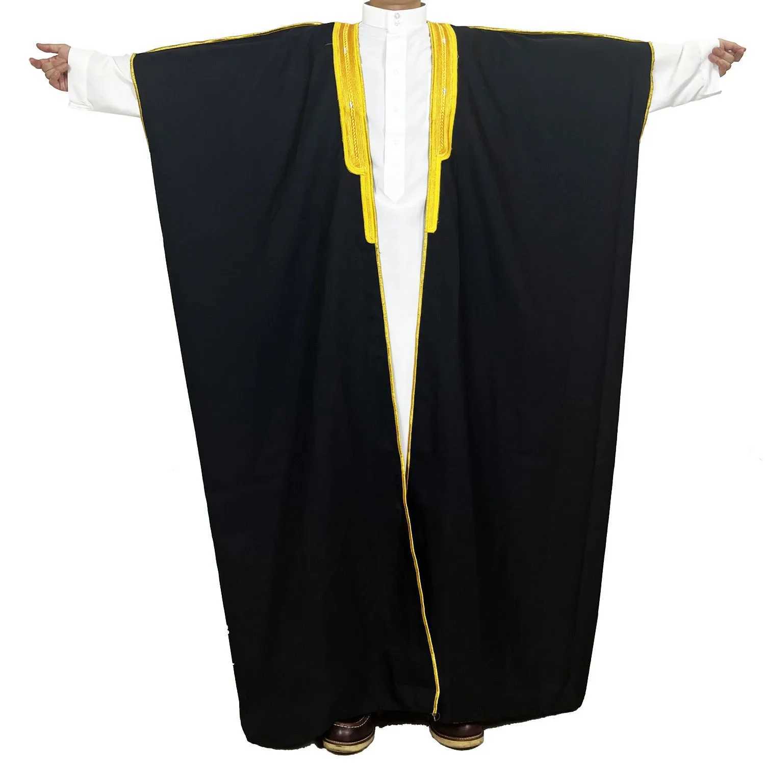 Embroidery Mens Formal Gown Arabic Conservative Long Kaftan Gown Malay-Arab Culture Academic Speech Gown X250514