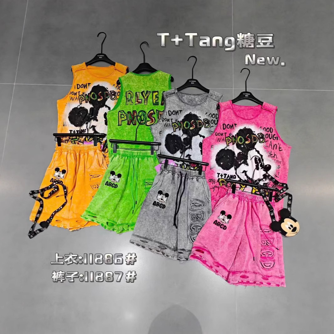 European casual sports suit womens 2025 new summer style fashionable short sleeved T-shirt long pants two-piece set