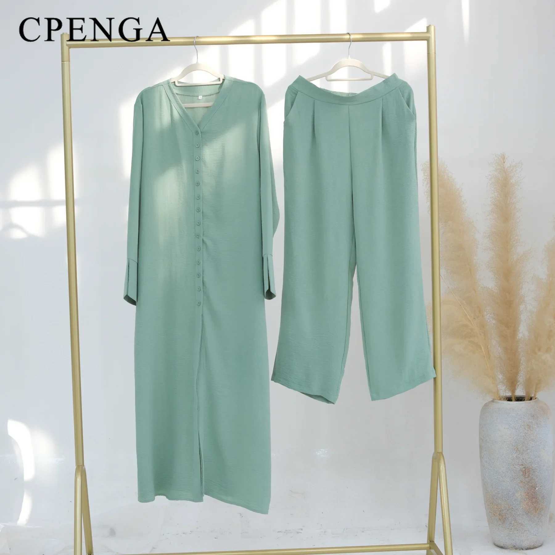 Two Piece Muslim Sets for Woman Ramadan Dubai Modest Abaya Dress Islamic Femme Vacation Travel Outfit Fashion Turkey Robe 2025 X250514