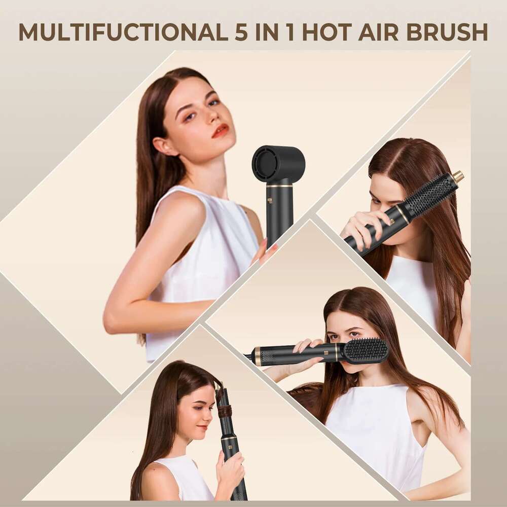 5 in 1 Electric Dryer Hair Straightener Comb Negative Ion Curling Iron Styling Tools Multifunctional Hot Air Brush
