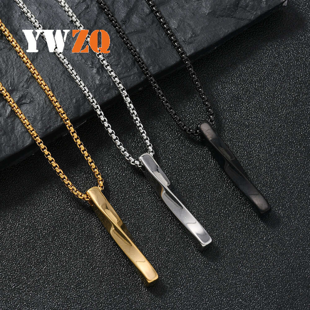 Spiral long necklace, personalized hip-hop stainless steel men's male pendant, sweater chain, jewelry accessories