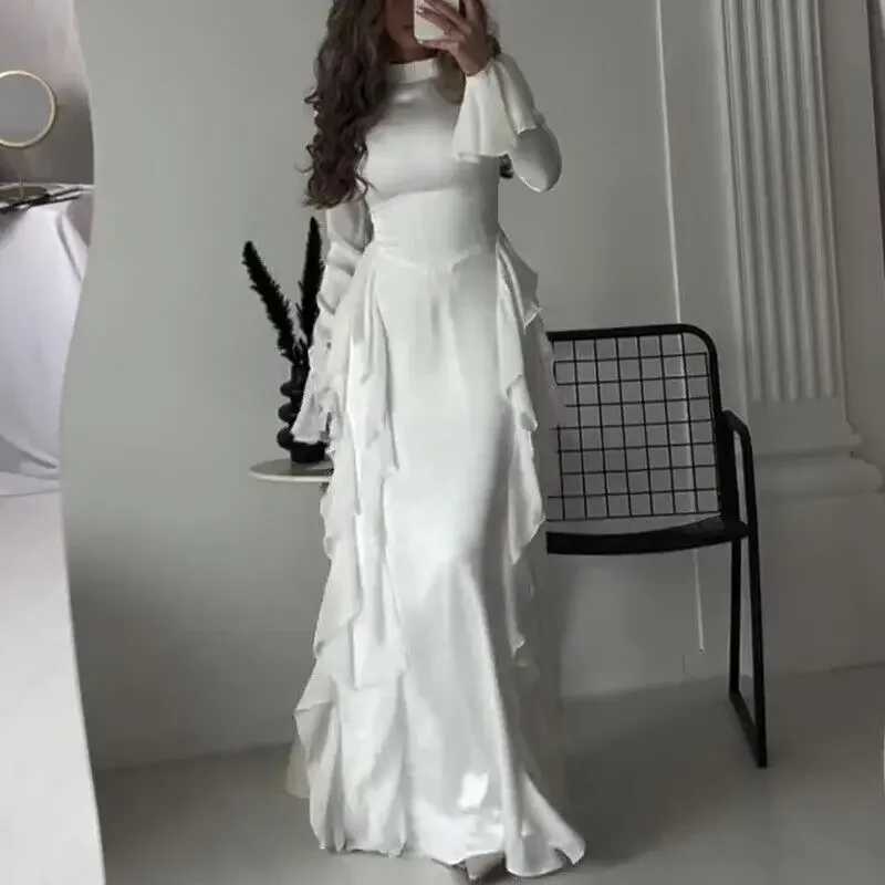 Women Temperament High Waist Long Dress Gown Muslim Patchwork Party Robe Arab Bandage Evening Dress Kaftan Abaya X250514