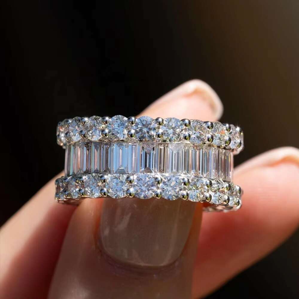 925 10k 14k Real Solid Gold Rings Luxury Fashion Finr Hip Hop Jewelry Iced Out Vvs Moissanite Diamond Ring