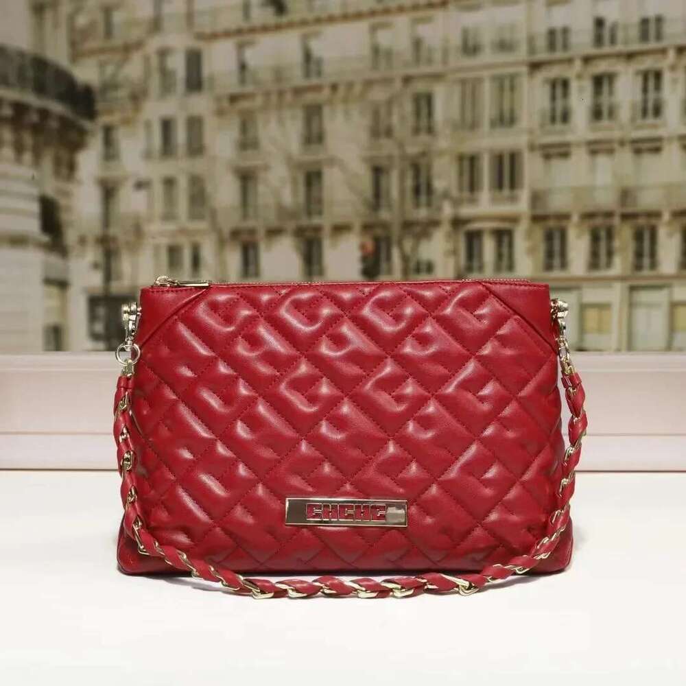 CH Metal Leather Tote Brand Designer Women's Bags Fashion Shoulder Bag Square Niche Design