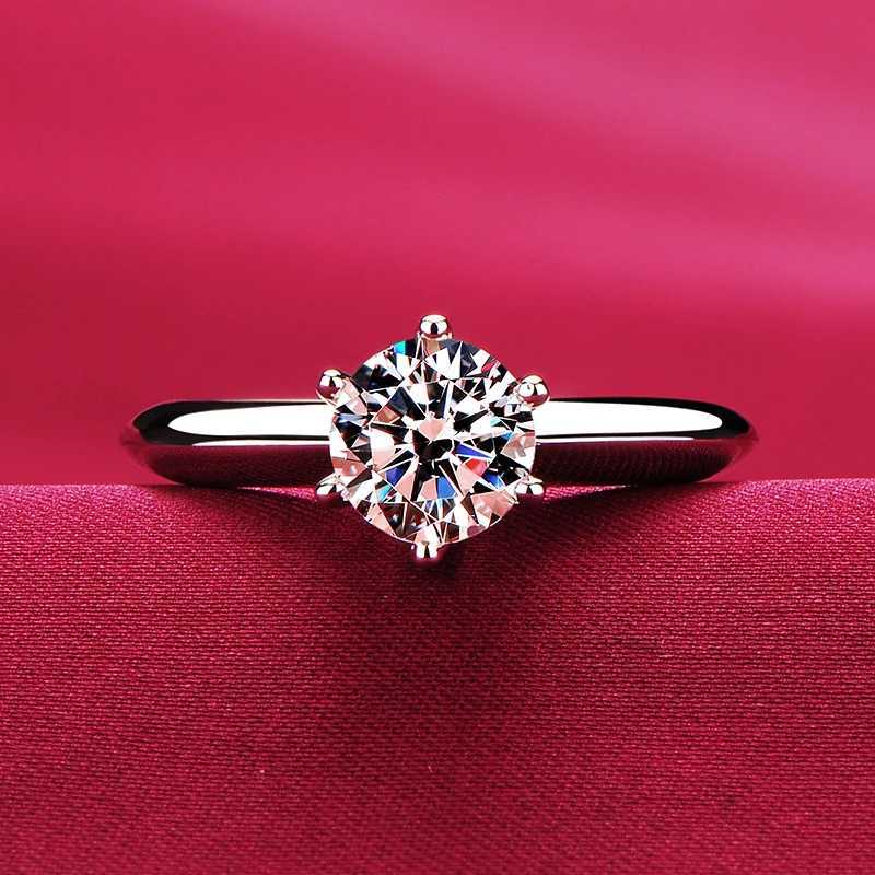 2020 Solitaire 1ct Lab Diamond Ring 100% Real 925 sterling silver Engagement Wedding band Rings for Women Bridal Party JewelryXJ250514