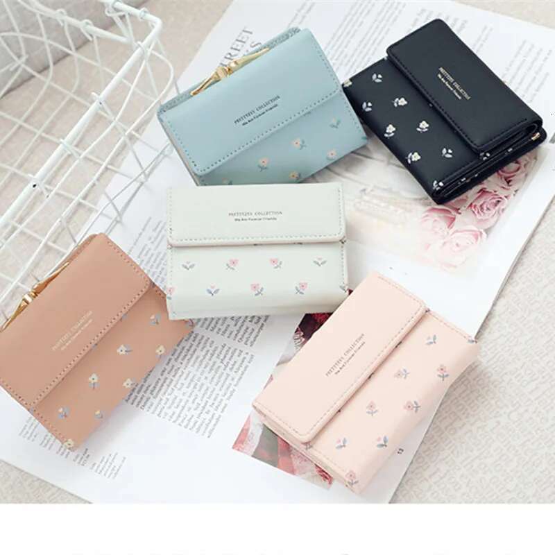 Wallets and Purses PU Leather Money Bag Female Short Hasp Purse Small Coin Card Holders Cute Girls Clutch New Women Wallet
