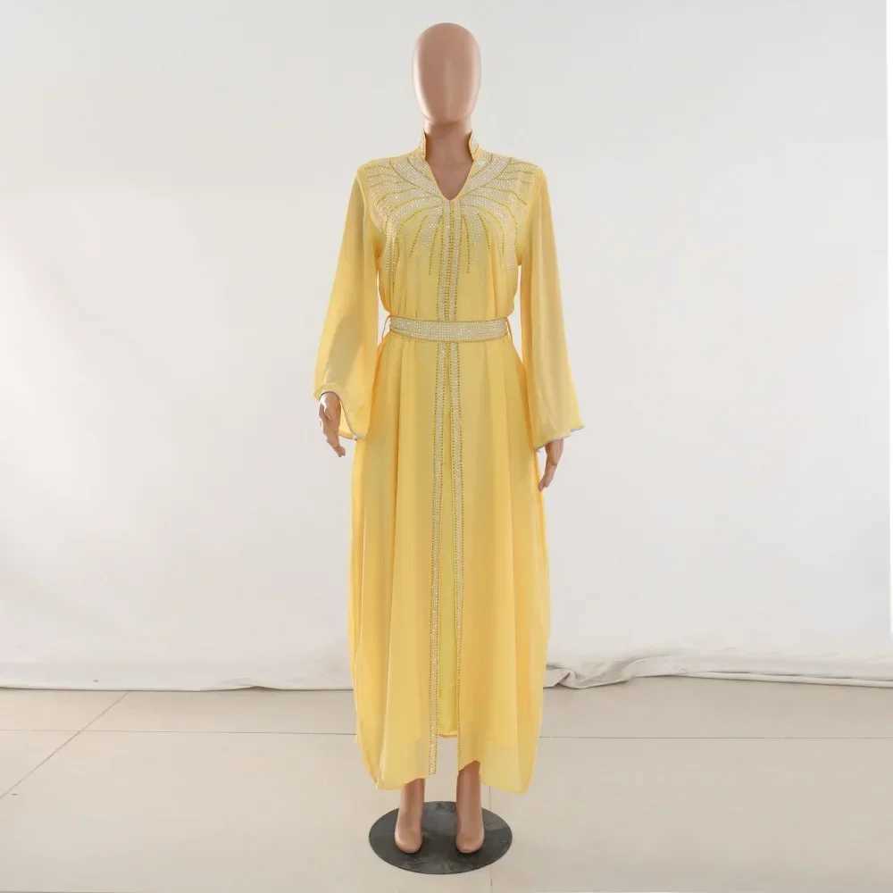 Luxury Abaya Diamonds Muslim Elegant Women Dresses Caftan Moroccan Dubai Kaftan Gown Evening Party Eid Long Maxi Dresses X250514
