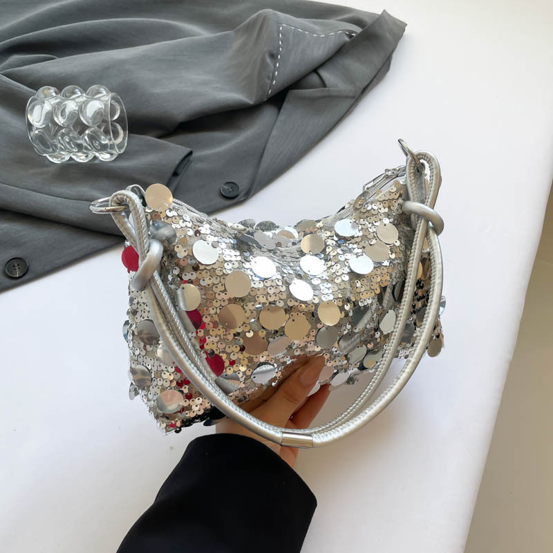 Free Delivery Designer Bag Summer New Armpit Shiny Patch Fashionable And Versatile Large Capacity Hand Dinner Shoulder Luxury Bag