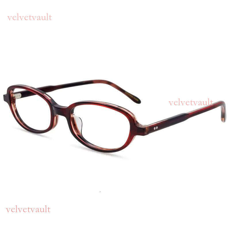 Handmade acetate fiber glasses - dual color oval frame, lightweight, easy to travel