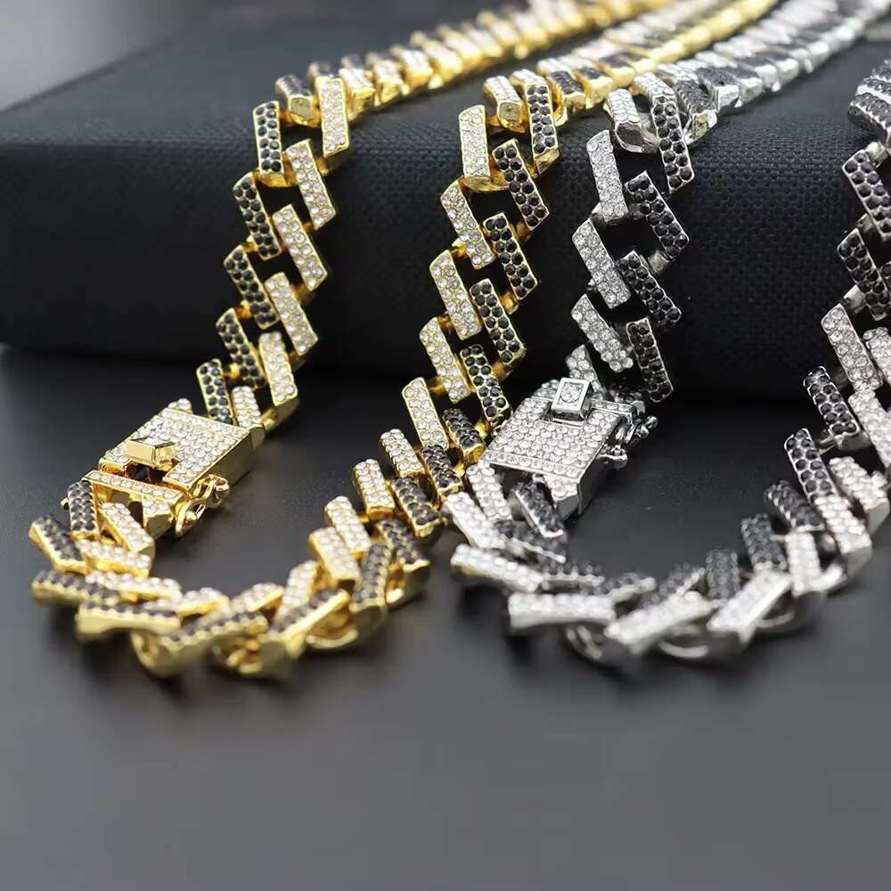 Hip hop men's necklace&gold bracelet ankle stainless steel chilled pyroxene sier Cuban chain