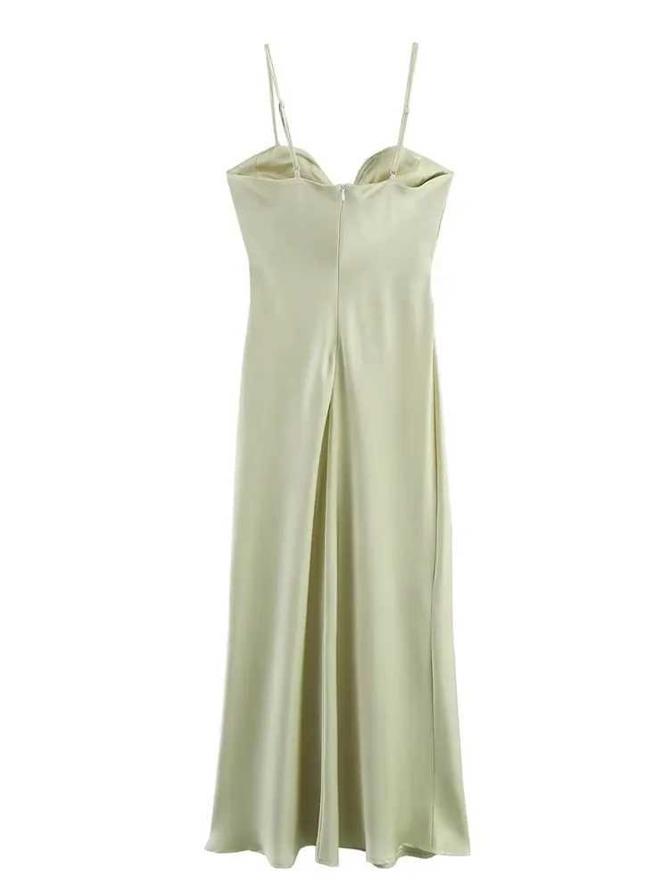 TFMLN 2025 Summer Women Solid Strap Dresses Elegant Female Sleeveless Backless Thin Long Party Dress Chic Causal Slim DressXJ250514