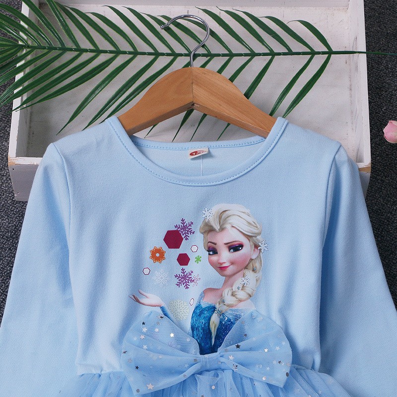 DISNEY infant designer clothes baby girl designer clothes Frozen Elsa princess Little girl dress princess outfit birthday party clothing comfortable s