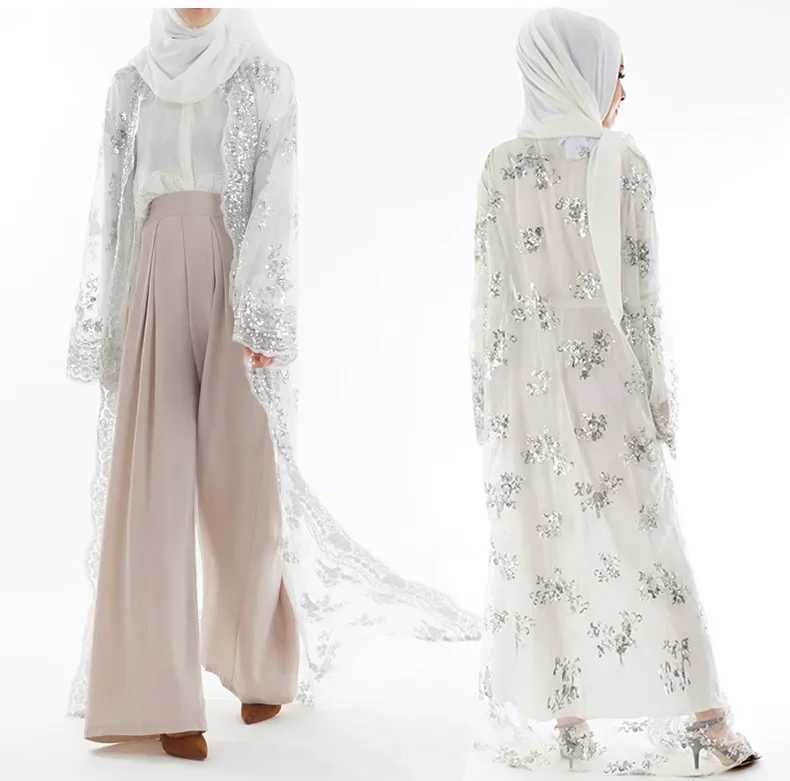 Eid Sequins Abaya Dubai Kimono Open Kaftan Muslim Dress Women Cardigan Arab Robe Ramadan Islam Clothing Ka Party Gown Caftan X250514