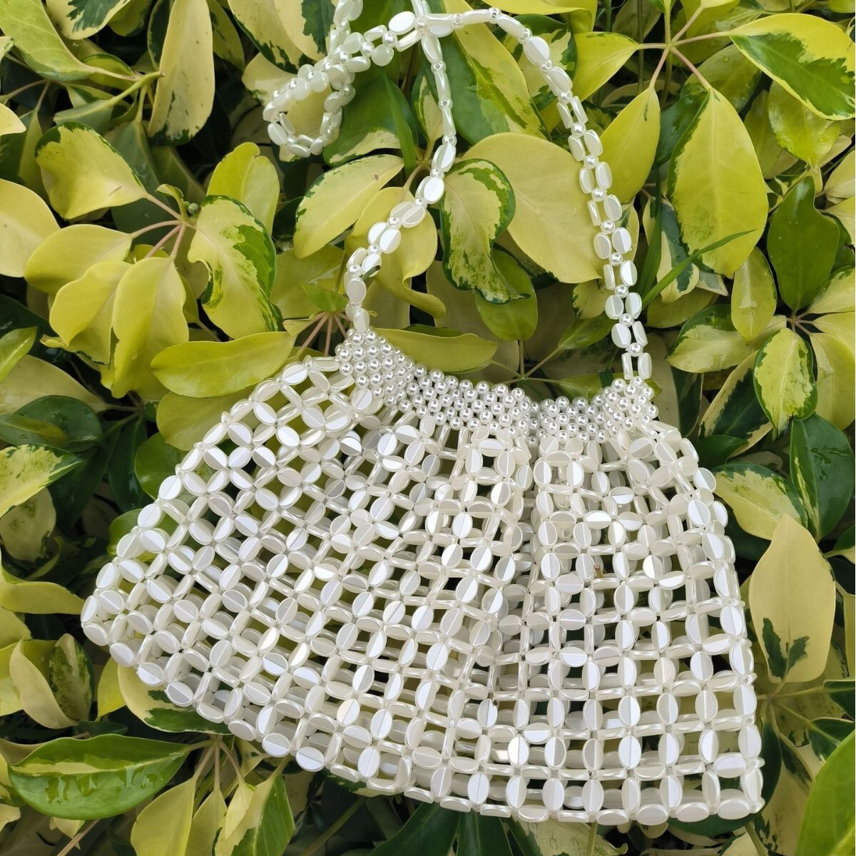 High quality brand, high-quality new bag, new electroplated silver bag, hot selling designer, high-end versatile women's long shoulder bead woven